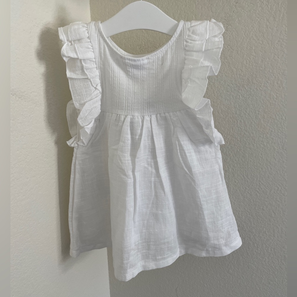 Zara White Ruffled Sleeve Baby Dress